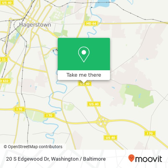 Mapa de 20 S Edgewood Dr, Hagerstown, MD 21740