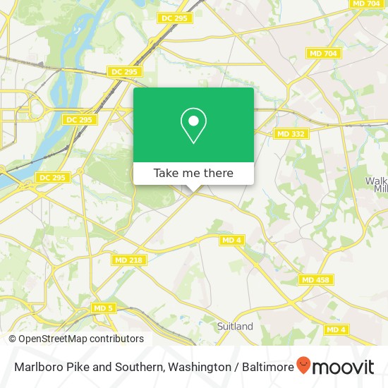Marlboro Pike and Southern, Washington, DC 20019 map