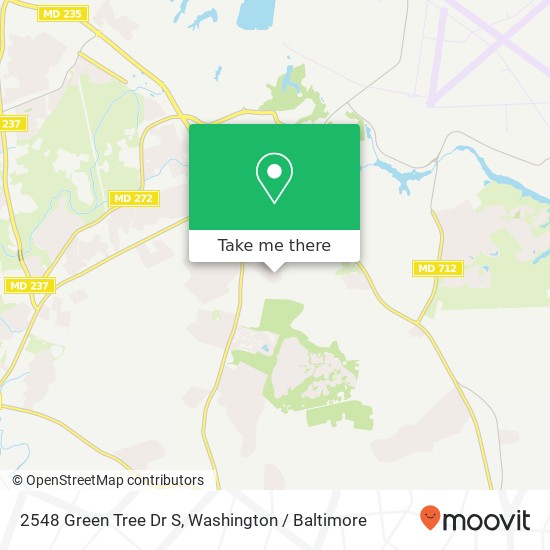 Mapa de 2548 Green Tree Dr S, Lexington Park, MD 20653