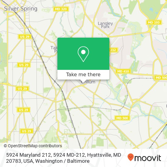 Mapa de 5924 Maryland 212, 5924 MD-212, Hyattsville, MD 20783, USA