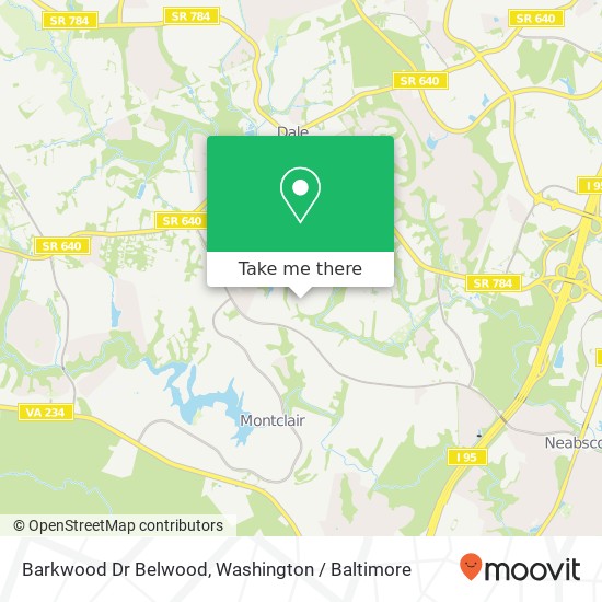 Mapa de Barkwood Dr Belwood, Woodbridge, VA 22193