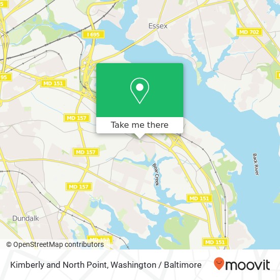 Mapa de Kimberly and North Point, Dundalk, MD 21222