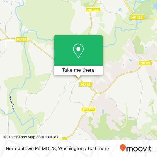 Mapa de Germantown Rd MD 28, Germantown, MD 20874