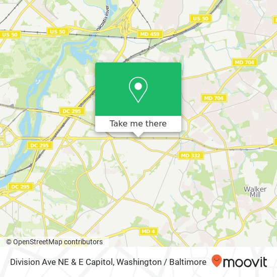 Mapa de Division Ave NE & E Capitol, Washington, DC 20019
