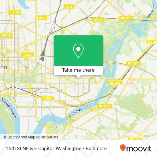 Mapa de 15th St NE & E Capitol, Washington, DC 20002