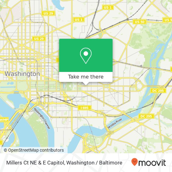 Mapa de Millers Ct NE & E Capitol, Washington, DC 20002