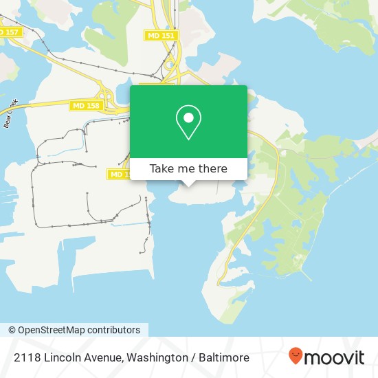 Mapa de 2118 Lincoln Avenue, 2118 Lincoln Ave, Sparrows Point, MD 21219, USA