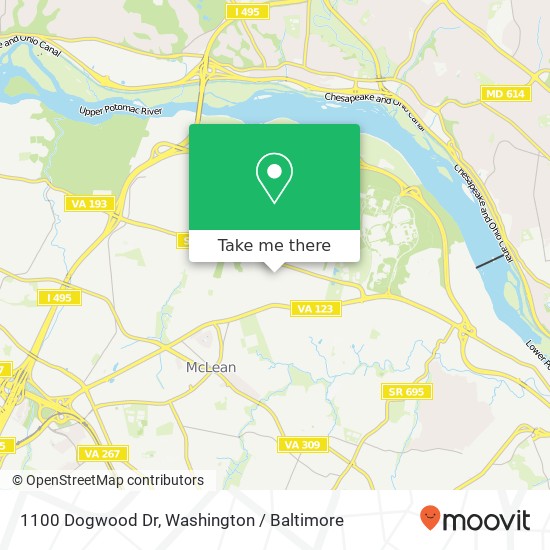 1100 Dogwood Dr, McLean, VA 22101 map
