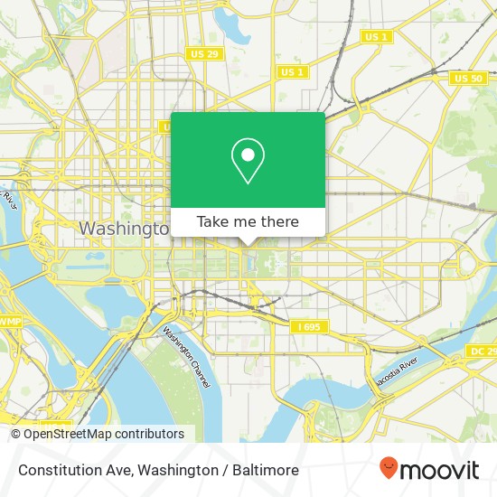 Mapa de Constitution Ave, Washington, DC 20001
