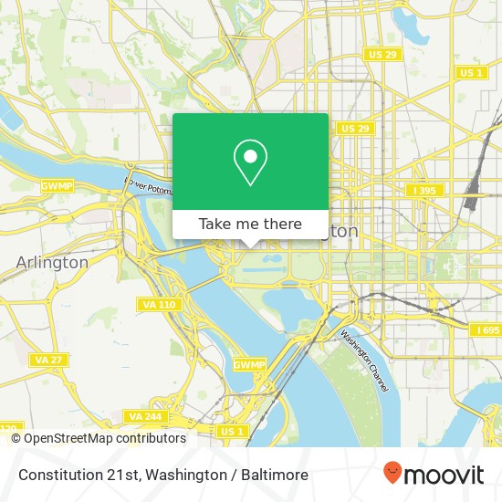 Mapa de Constitution 21st, Washington, DC 20006