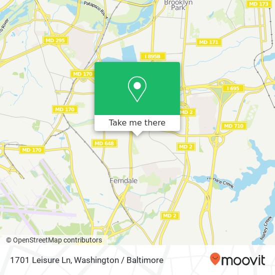 1701 Leisure Ln, Glen Burnie, MD 21061 map