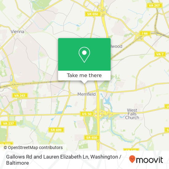 Mapa de Gallows Rd and Lauren Elizabeth Ln, Vienna, VA 22180