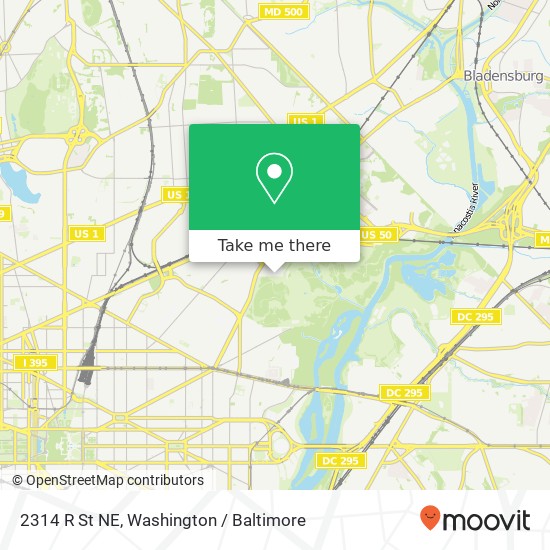 Mapa de 2314 R St NE, Washington, DC 20002