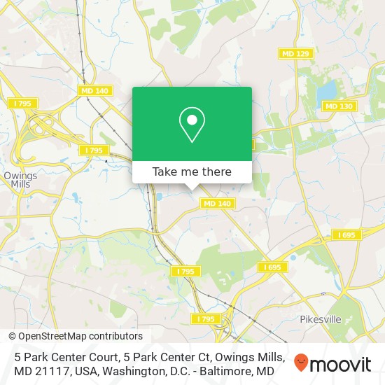 5 Park Center Court, 5 Park Center Ct, Owings Mills, MD 21117, USA map