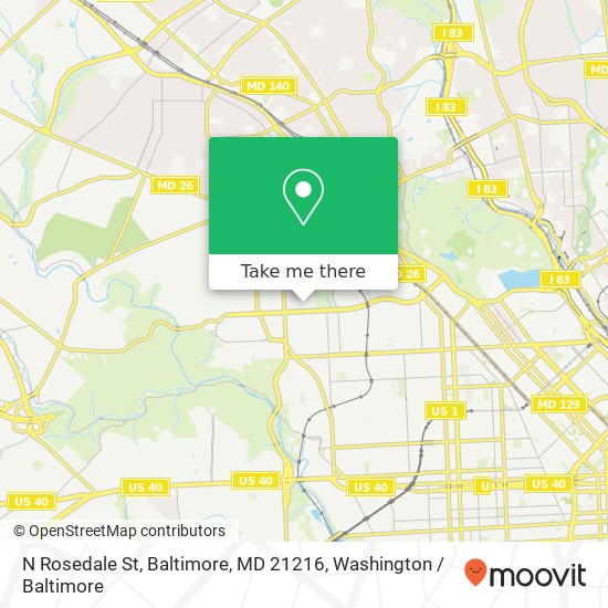 N Rosedale St, Baltimore, MD 21216 map