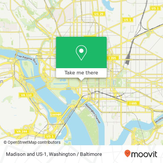 Mapa de Madison and US-1, Washington, DC 20004