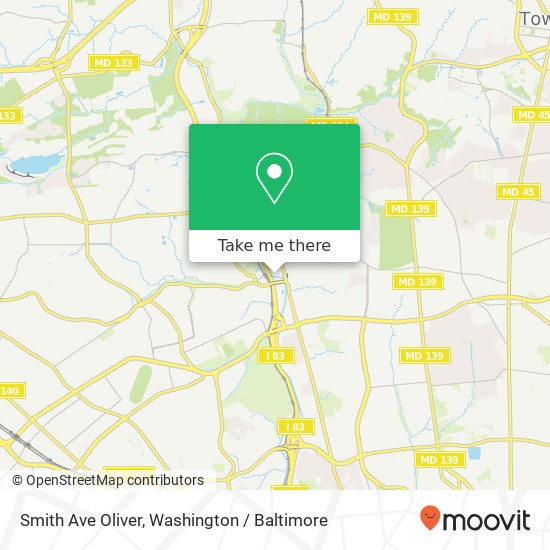 Mapa de Smith Ave Oliver, Baltimore, MD 21209