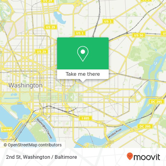 Mapa de 2nd St, Washington, DC 20002