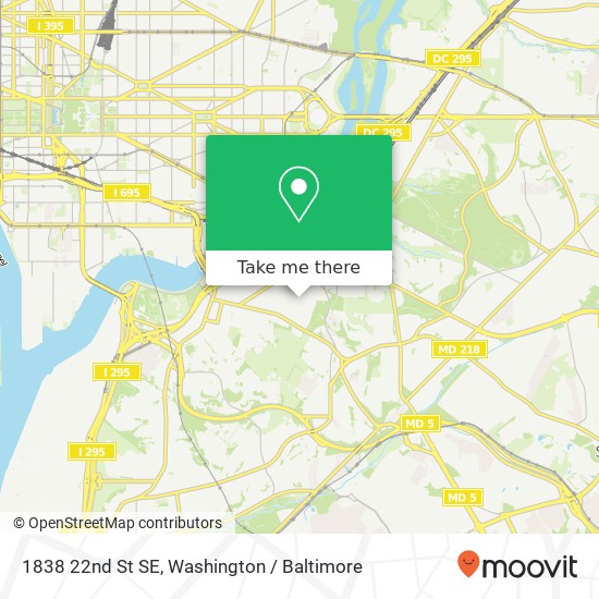 Mapa de 1838 22nd St SE, Washington, DC 20020