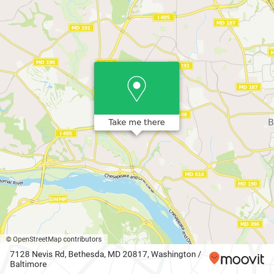 Mapa de 7128 Nevis Rd, Bethesda, MD 20817