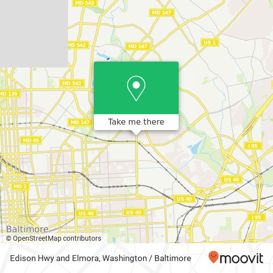 Edison Hwy and Elmora, Baltimore, MD 21213 map