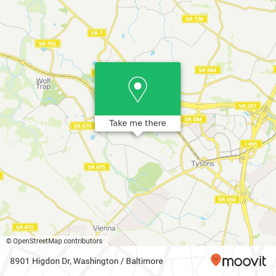 8901 Higdon Dr, Vienna, VA 22182 map