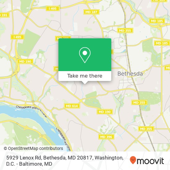 Mapa de 5929 Lenox Rd, Bethesda, MD 20817