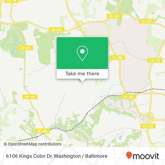 Mapa de 6106 Kings Color Dr, Fairfax, VA 22030