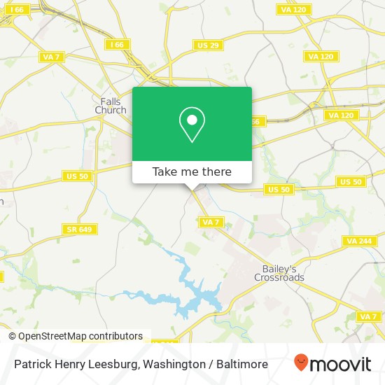 Patrick Henry Leesburg, Falls Church, VA 22044 map