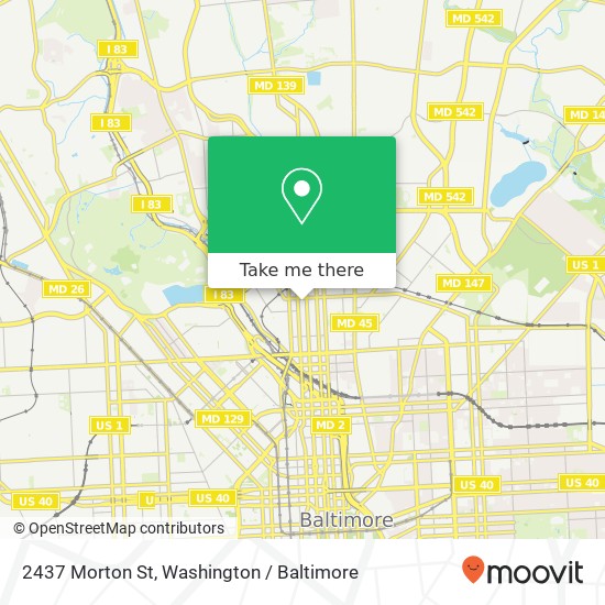 Mapa de 2437 Morton St, Baltimore, MD 21218