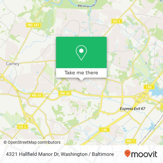 Mapa de 4321 Hallfield Manor Dr, Nottingham, MD 21236