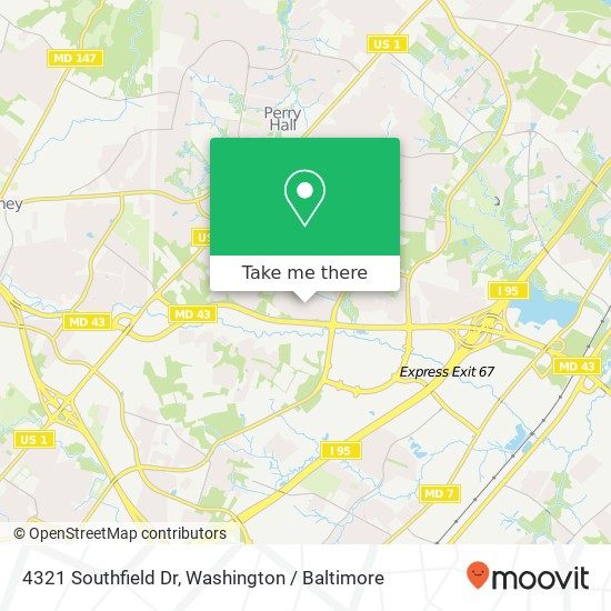 Mapa de 4321 Southfield Dr, Nottingham, MD 21236