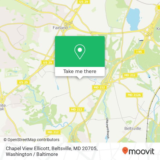 Mapa de Chapel View Ellicott, Beltsville, MD 20705