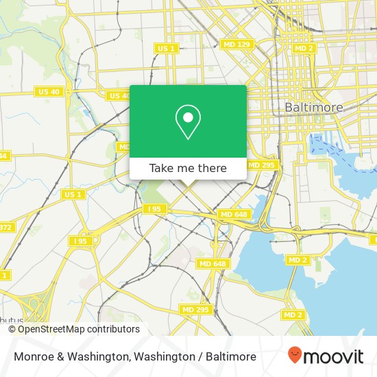 Monroe & Washington, Baltimore, MD 21230 map