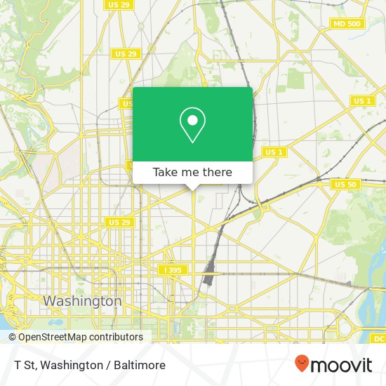 Mapa de T St, Washington, DC 20002