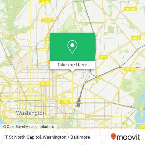 Mapa de T St North Capitol, Washington, DC 20002