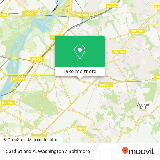 Mapa de 53rd St and A, Washington, DC 20019