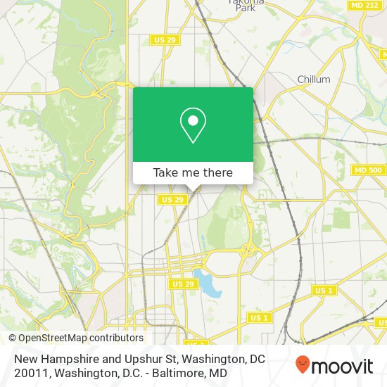 New Hampshire and Upshur St, Washington, DC 20011 map