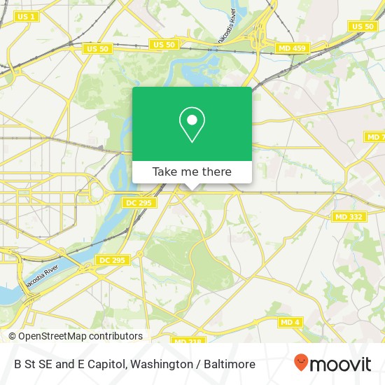 Mapa de B St SE and E Capitol, Washington, DC 20019