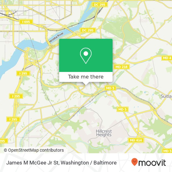 Mapa de James M McGee Jr St, Washington, DC 20020