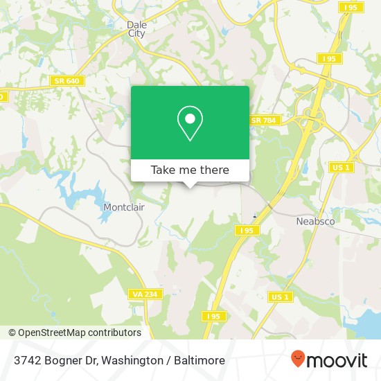 Mapa de 3742 Bogner Dr, Woodbridge, VA 22193