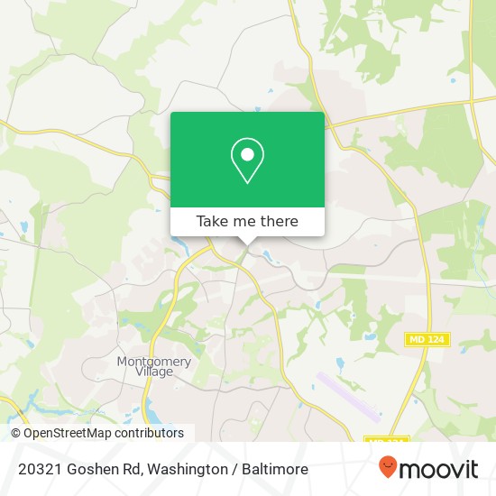 Mapa de 20321 Goshen Rd, Gaithersburg, MD 20879
