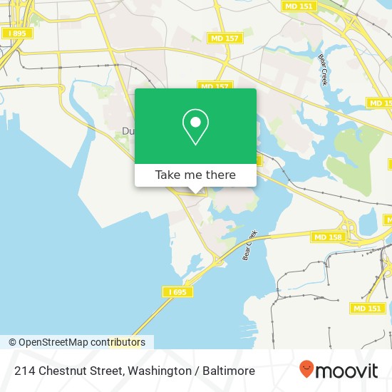 Mapa de 214 Chestnut Street, 214 Chestnut St, Dundalk, MD 21222, USA