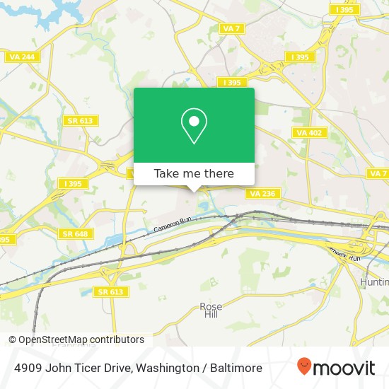 4909 John Ticer Drive, 4909 John Ticer Dr, Alexandria, VA 22304, USA map
