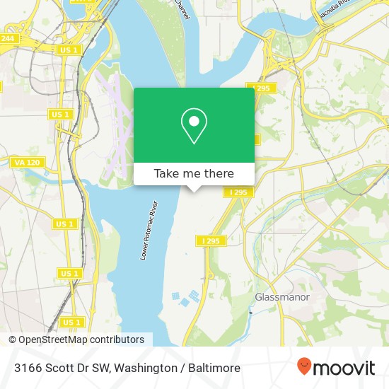 Mapa de 3166 Scott Dr SW, Washington, DC 20032