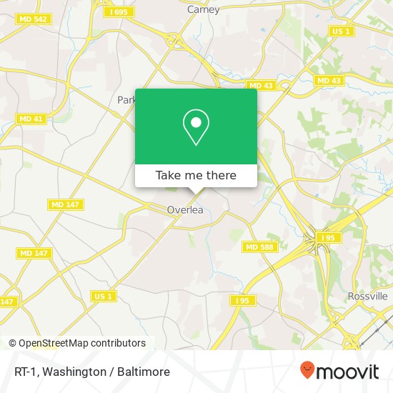 Mapa de RT-1, Baltimore, MD 21206