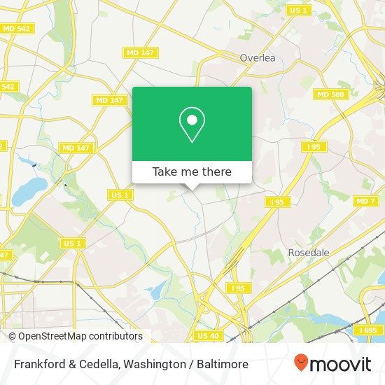Mapa de Frankford & Cedella, Baltimore, MD 21206