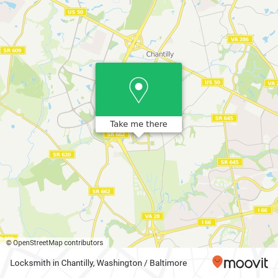 Mapa de Locksmith in Chantilly, 14200 Park Meadow Dr