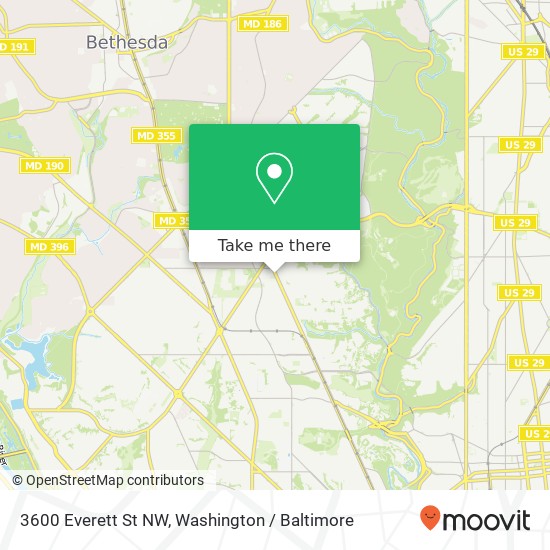 Mapa de 3600 Everett St NW, Washington, DC 20008