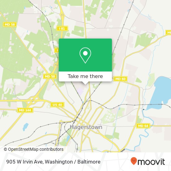 Mapa de 905 W Irvin Ave, Hagerstown, MD 21742